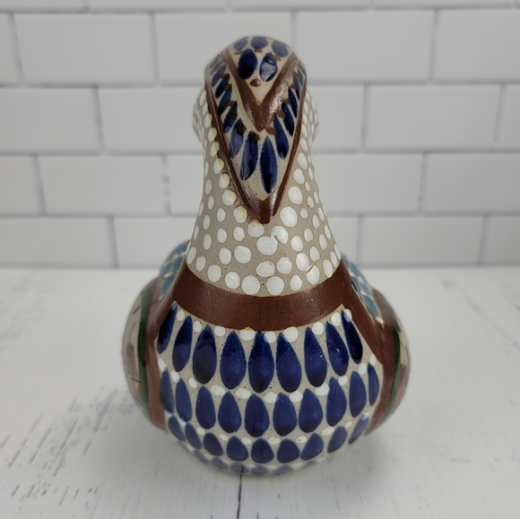 Folk Art Hand Painted Mexico Duck Figurine - Picture 4 of 16